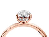 Rose gold Pear Solitaire Diamond Ring with a Classic Band and Four-Prong Setting 4