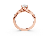 Rose gold Pear Solitaire Diamond Twisted Band with Four-Prong Setting_86
