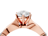 Rose gold Pear Solitaire Diamond Twisted Band with Four-Prong Setting_87