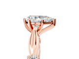 Rose gold Pear Solitaire Diamond Twisted Band with Four-Prong Setting_88