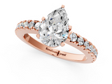 Rose gold Pear Solitaire Diamond with Pavé Band and Four-Prong Setting_40
