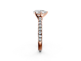 Rose gold Pear Solitaire Diamond with Pavé Band and Four-Prong Setting_41