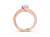 Rose gold Pear Solitaire Diamond with Pavé Band and Four-Prong Setting_42