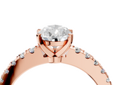 Rose gold Pear Solitaire Diamond with Pavé Band and Four-Prong Setting_43