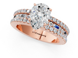 Rose gold Pear Solitaire Diamond with Pave and Channel Set Band_81