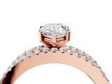 Rose gold Pear Solitaire Diamond with Pave and Channel Set Band_84