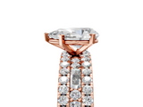 Rose gold Pear Solitaire Diamond with Pave and Channel Set Band_85