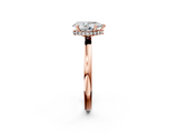 Rose gold Pear Solitaire Engagement Ring with Cathedral Band and Four-Prong Setting_23