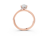 Rose gold Pear Solitaire Engagement Ring with Cathedral Band and Four-Prong Setting_24