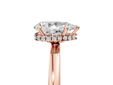 Rose gold Pear Solitaire Engagement Ring with Cathedral Band and Four-Prong Setting_26