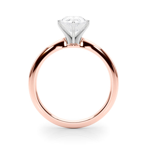 Rose gold Pear Solitaire Engagement Ring with Classic Band and Four-Prong Setting 2