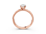 Rose gold Pear Solitaire Engagement Ring with Scrollwork Band and Four-Prong Setting_156