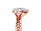 Rose gold Pear Solitaire Engagement Ring with Scrollwork Band and Four-Prong Setting_158