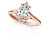 Rose gold Pear Solitaire Engagement Ring with Six-Prong Setting and Classic Band 1