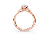 Rose gold Pear Solitaire Engagement Ring with Six-Prong Setting and Classic Band 3