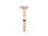 Rose gold Pear Solitaire Engagement Ring with Six-Prong Setting and Tapered Band_10