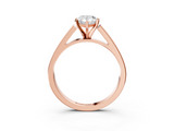 Rose gold Pear Solitaire Engagement Ring with Six-Prong Setting and Tapered Band_11