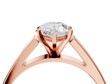Rose gold Pear Solitaire Engagement Ring with Six-Prong Setting and Tapered Band_12