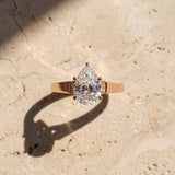 Rose gold Pear Solitaire Engagement Ring with Six-Prong Setting and Tapered Band_16