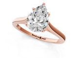 Rose gold Pear Solitaire Heart Prong Engagement Ring with Tapered Band_55