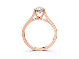 Rose gold Pear Solitaire Heart Prong Engagement Ring with Tapered Band_57