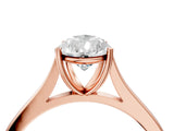Rose gold Pear Solitaire Heart Prong Engagement Ring with Tapered Band_58