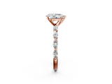 Rose gold Pear Solitaire Marquise Side Stone Prong Setting Ring_58