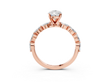 Rose gold Pear Solitaire Marquise Side Stone Prong Setting Ring_59