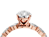 Rose gold Pear Solitaire Marquise Side Stone Prong Setting Ring_60