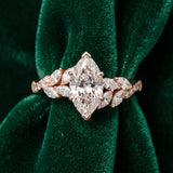Rose gold Pear Solitaire Marquise Twist Band with Six-Prong Setting_106