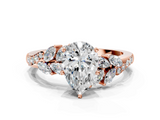 Rose gold Pear Solitaire Marquise Twist Band with Six-Prong Setting_85