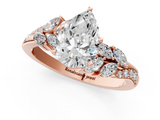 Rose gold Pear Solitaire Marquise Twist Band with Six-Prong Setting_86