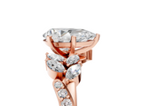 Rose gold Pear Solitaire Marquise Twist Band with Six-Prong Setting_90