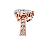 Rose gold Pear Solitaire Pavé Band Prong Setting Ring_25