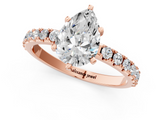 Rose gold Pear Solitaire Pavé Band with Four-Prong Setting_149