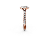 Rose gold Pear Solitaire Pavé Band with Four-Prong Setting_150