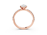 Rose gold Pear Solitaire Pavé Band with Four-Prong Setting_151