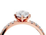 Rose gold Pear Solitaire Pavé Band with Four-Prong Setting_152