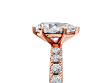 Rose gold Pear Solitaire Pavé Band with Four-Prong Setting_153