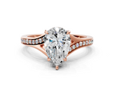 Rose gold Pear Solitaire Pavé Band with Four-Prong Setting_64