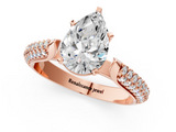 Rose gold Pear Solitaire Pavé Diamond Engagement Ring with Four-Prong Setting_140