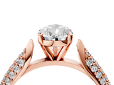 Rose gold Pear Solitaire Pavé Diamond Engagement Ring with Four-Prong Setting_143