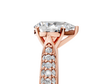 Rose gold Pear Solitaire Pavé Diamond Engagement Ring with Four-Prong Setting_144