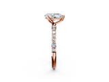 Rose gold Pear Solitaire Pavé Diamond Engagement Ring with Four-Prong Setting_64
