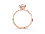 Rose gold Pear Solitaire Pavé Diamond Engagement Ring with Four-Prong Setting_65