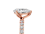Rose gold Pear Solitaire Pavé Diamond Engagement Ring with Four-Prong Setting_67