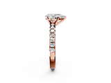Rose gold Pear Solitaire Pave Diamond Engagement Ring with Four-Prong Setting_265