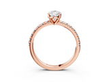 Rose gold Pear Solitaire Pave Diamond Engagement Ring with Four-Prong Setting_266