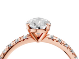 Rose gold Pear Solitaire Pave Diamond Engagement Ring with Four-Prong Setting_267