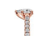Rose gold Pear Solitaire Pave Diamond Engagement Ring with Prong Setting_38